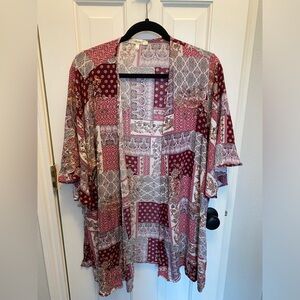 Andree by Unit Women's Pink Patchwork Short Sleeve Kimono